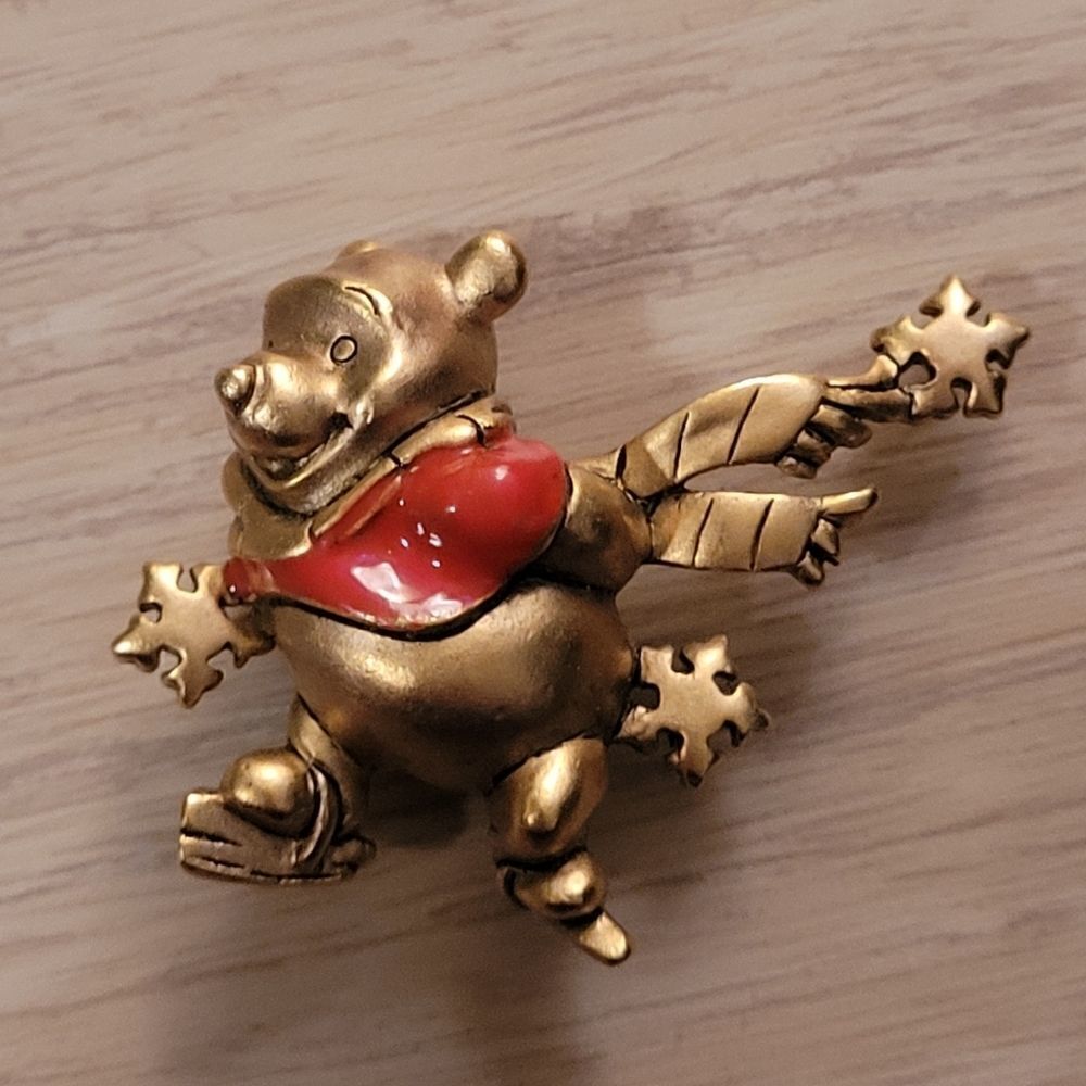 Ice Skating Winnie the Pooh Pin